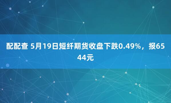 配配查 5月19日短纤期货收盘下跌0.49%,报6544元