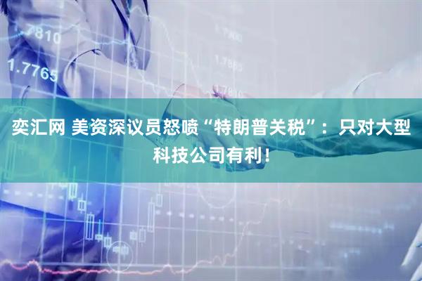 奕汇网 美资深议员怒喷“特朗普关税”：只对大型科技公司有利！